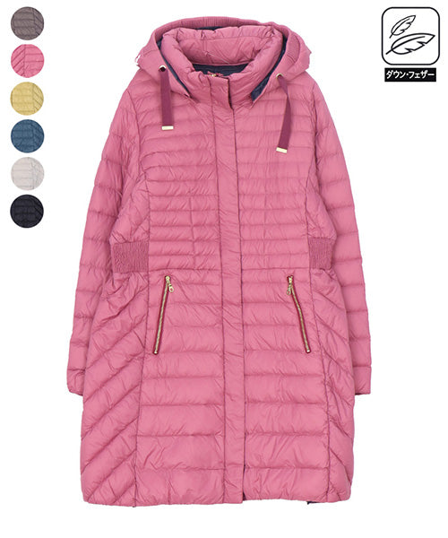 撥水加工フード付きAラインダウンコート 55-0088｜40代 50代 60代 大人