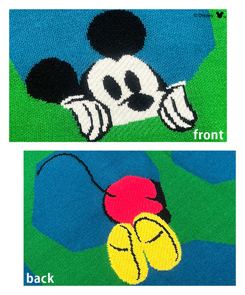 【Disney（ディズニー）】ミッキーマウス/幾何学柄ドルマンスリーブワイドニット 56-0002