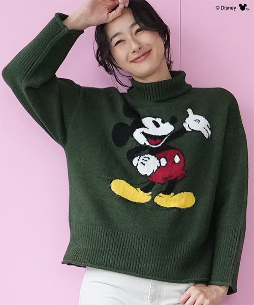 Disney（ディズニー）】ミッキーマウス/ハイネックニットプルオーバー