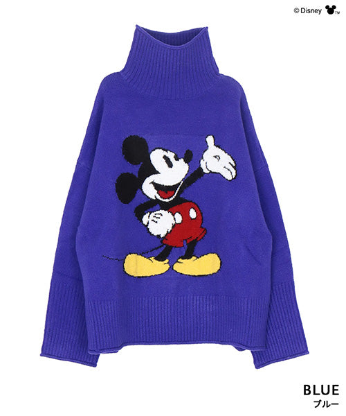 Disney（ディズニー）】ミッキーマウス/ハイネックニットプルオーバー