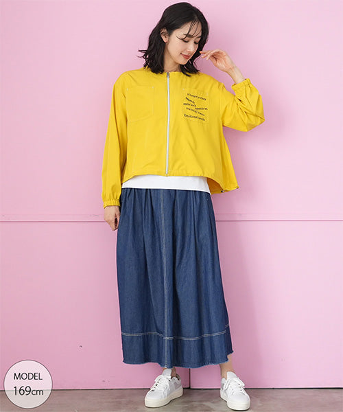 ロゴアクセントジップアップライトブルゾン 57-0002｜40代 50代 60代