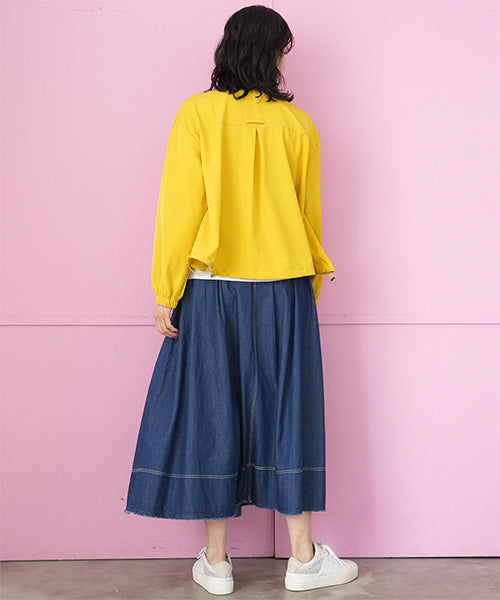 ロゴアクセントジップアップライトブルゾン 57-0002｜40代 50代 60代