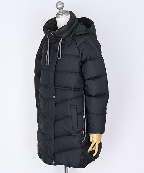 ドローストリングデザインフード付きダウンコート 58-0001｜40代 50代