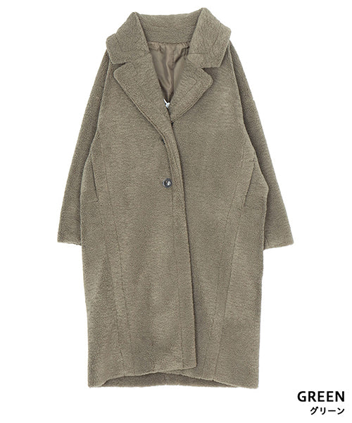 Rotar ボア　コート　美品　Lサイズ ボアテーラードロングコート 58-0009｜40代 50代 60代 大人の女性に