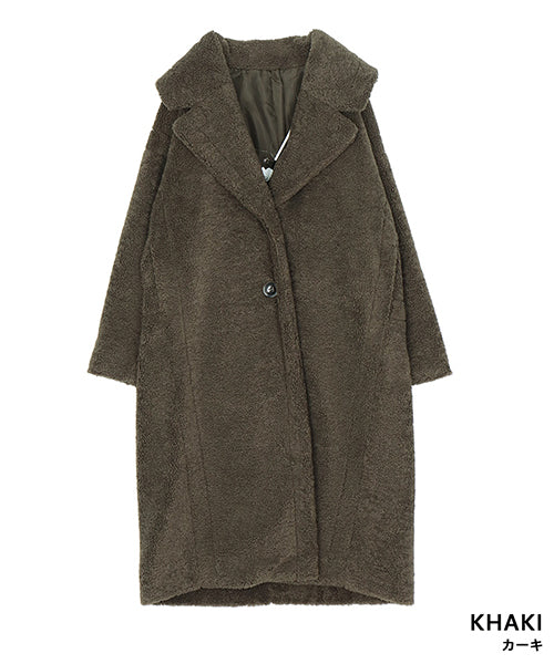 ボアテーラードロングコート 58-0009｜40代 50代 60代 大人の女性に