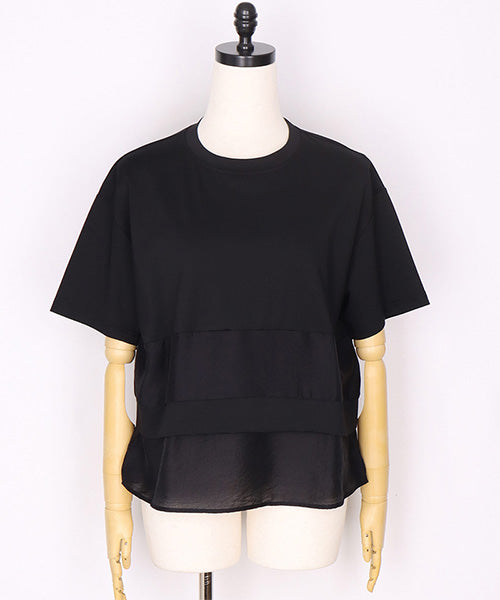 異素材切替ティアードデザインTシャツカットソー 58-0018